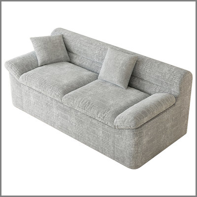 Canapé 3 places 71 pouces, tissu velours côtelé, assise profonde, canapé confortable, aucun assemblage requis, 1 pièce pour salon, chambre, salle de conférence, appartement