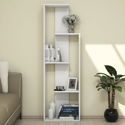 Modern Design White Geometric Bookcase
