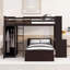 Lit mezzanine simple avec lit autonome, tablettes, bureau et garde-robe-447484418-447484479