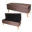 17" High Brown Suede Seat With Hidden Storage Compartment Inside For Seating And Needs