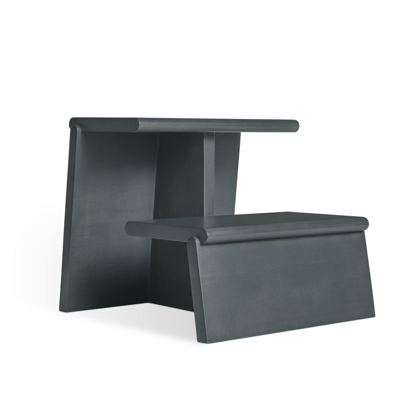 Jut Solid Wood End Table, Midnight