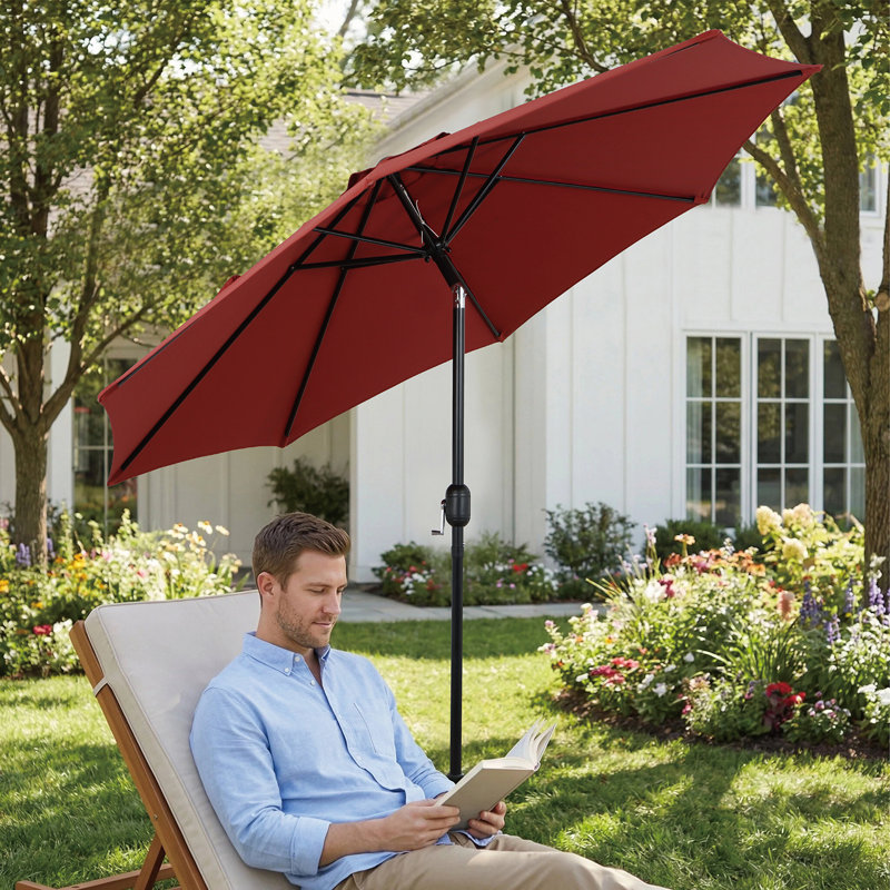 Parasol en porte-à-faux 9 pi, Oléfine rouge