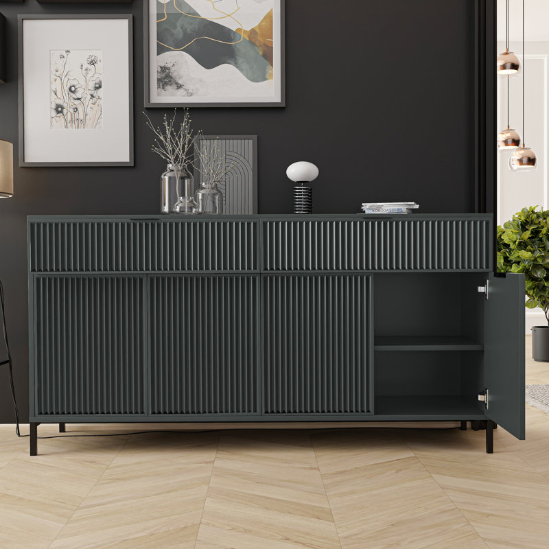 Belmin 165.3cm W 2 - Drawer Chest of Drawers, Green