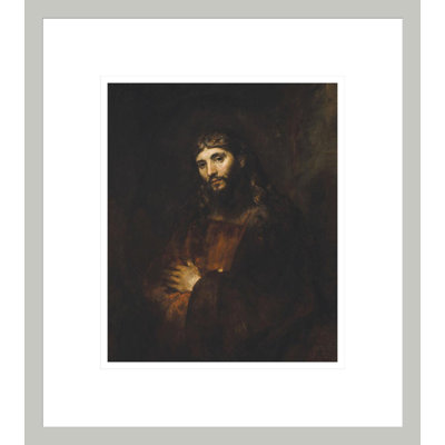 «Christ with Arms Folded» par Rembrandt van Rijn - Reproduction giclée encadrée