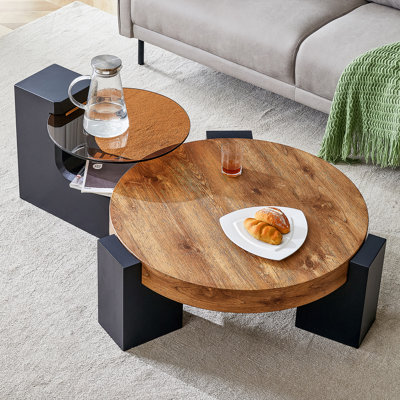 La table basse à deux étages détachable, le design élégant est plus précieux