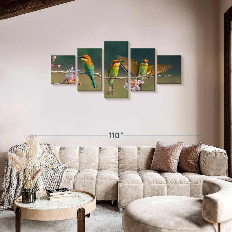 Green Bee Eater Birds, H 36 po x l 80 po