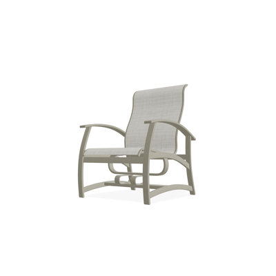 Belle Isle Sling Aluminum Frame Hidden Motion Chat/Lounge Chair With Marine Grade Polymer Arm Accent