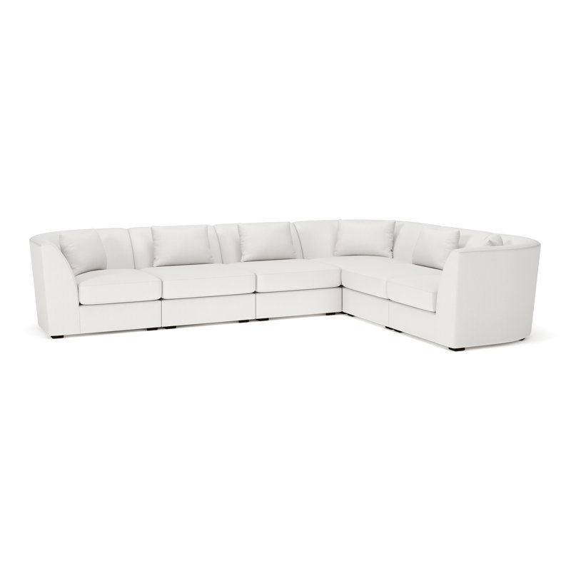 Krista 6-PC Curved Modular Sectional, Macarena Beige Basketweave
