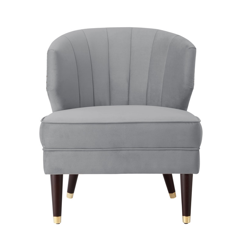 Fauteuil d'appoint en velours Cybele, Gris