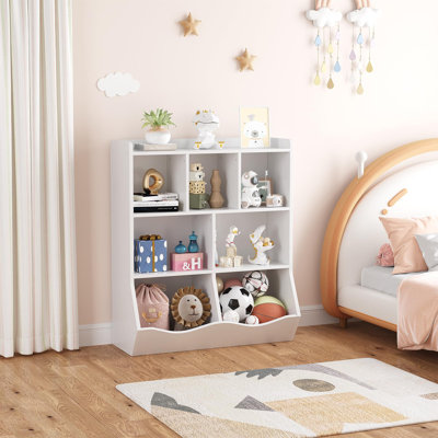 Armoire de rangement pour jouets, bibliothèque pour enfants à trois niveaux et bibliothèque