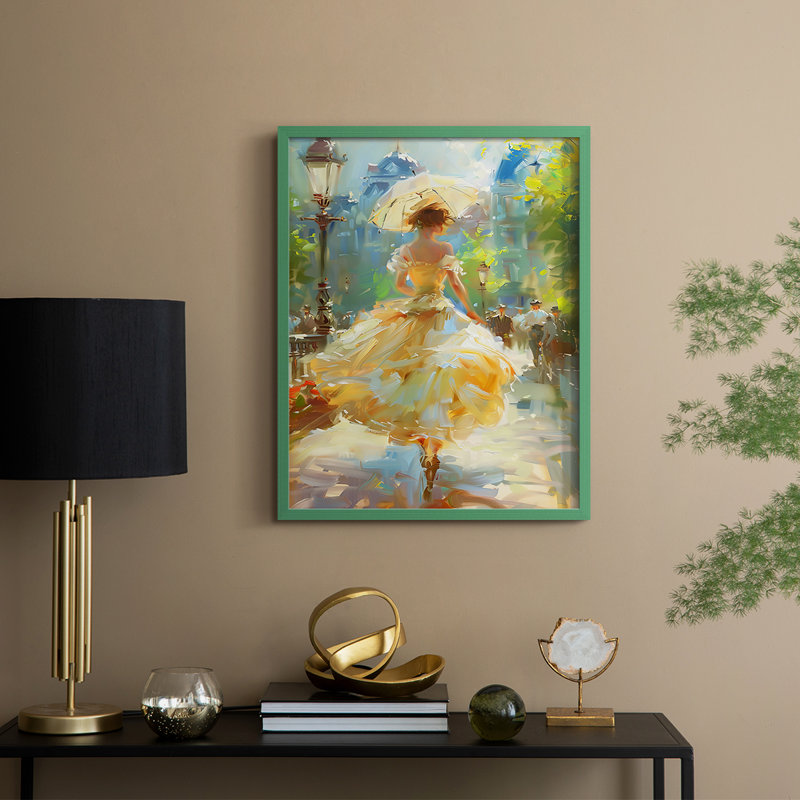 «WOMEN Series DCCCLXIX», reproduction encadrée - bois massif, Vert, H 15 po x l 12 po