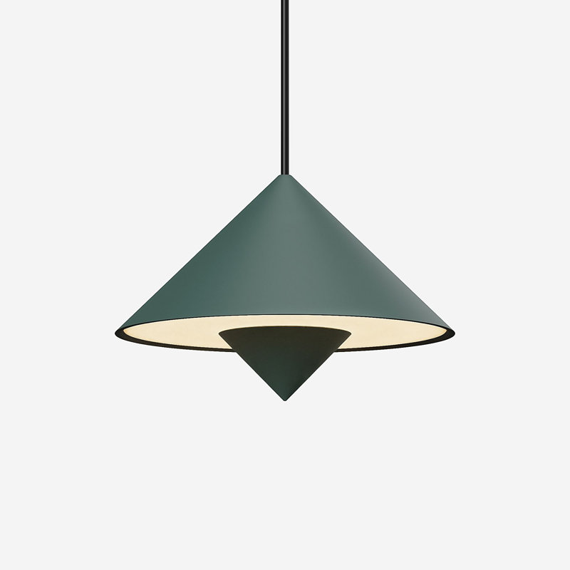 Jai Pendant Light, Walnut, 14'' H x 9.84'' W x 9.84'' D, Black