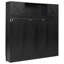 Lit double noir avec 3 armoires de rangement pour gants et ceintures, construction en bois de pin fiable, appartements pliants en noir, objets personnels, espace