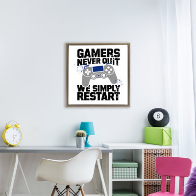 Cadre flottant Simply Restart Gamer Motivation, design par Kim Allen