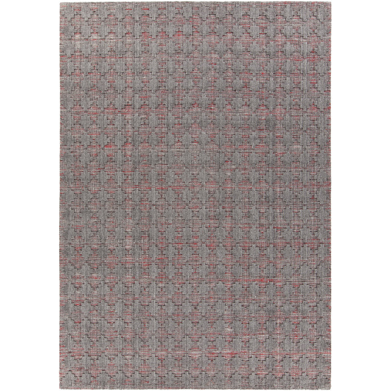 Tapis rouge/gris en laine Tenleytown, 7 pi 9 po X 10 pi 6 po