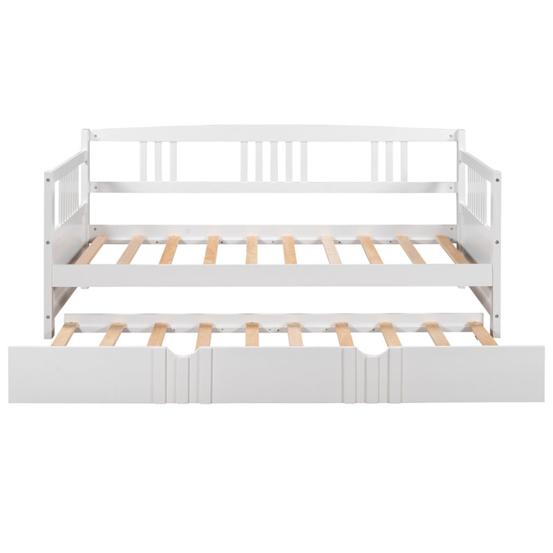 Lit de jour avec couchette, Blanc, Simple