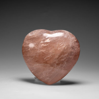 Genuine Polished Rose Quartz Heart From Brazil (365.1 Grams)