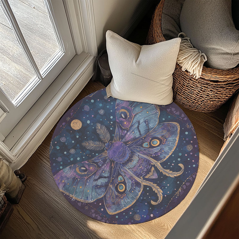 Tapis tressé Mystic Moth, Rond 5 pi
