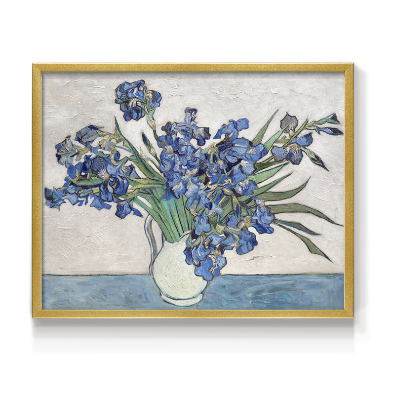 Blue Irises -Framed Print - Restickable, 11" H x 14" W