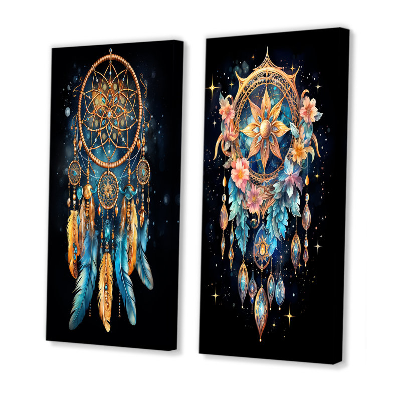 Dreamcatcher Dreams Interceptor "Dreamcatcher Dreams Interceptor" 2 - pièces sur, H 32 po x l 32 po, Toile tendue