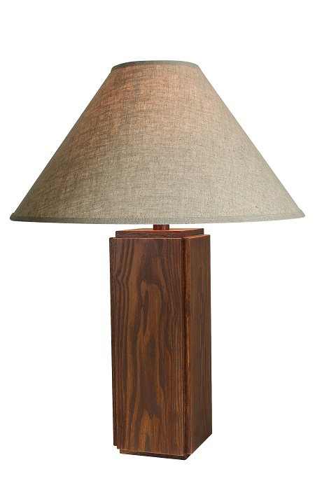 26"H Wood Table Lamp - Ebony, Beige, Brown