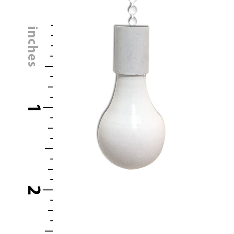 2 Piece Fan and Light Bulb Shaped Ceiling Fan Pull Chain Set, White
