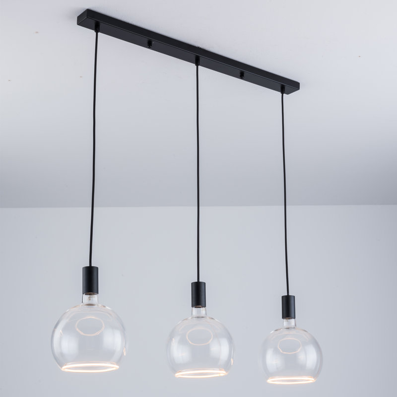 Akers 3 - Light Kitchen Island Pendant, Black