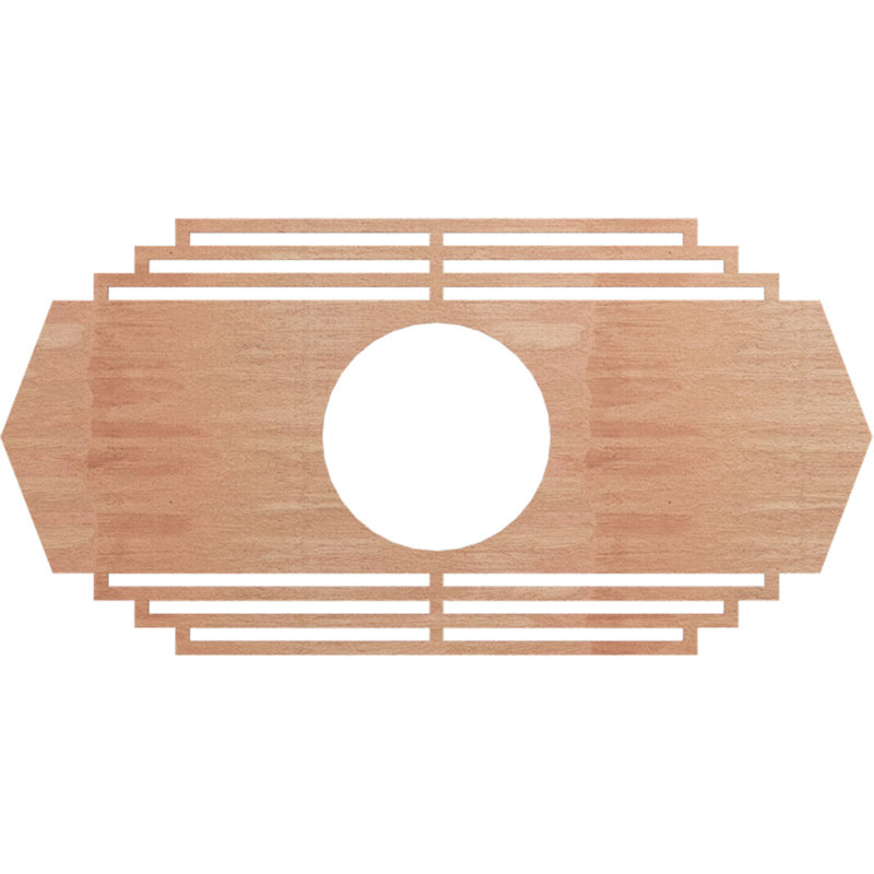 Chrysler Wood Fretwork Pierced Ceiling Medallion, Cherry, 20" H x 40" W x 0.38" D