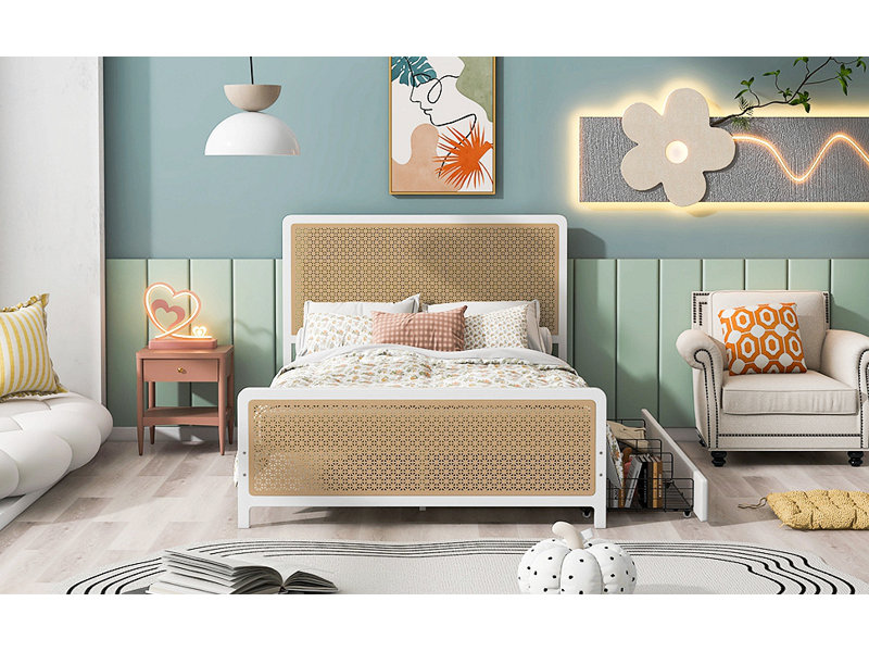 Metal Platform Bed With 2 Drawers