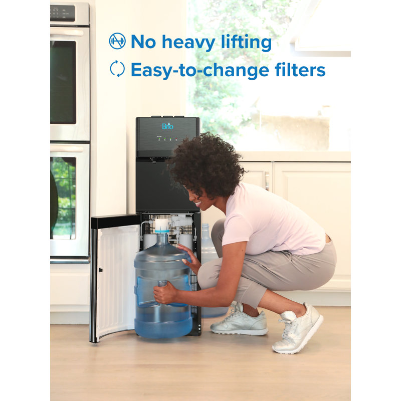 Brio Black Stainless Steel Bottom Loading Water Cooler Dispenser