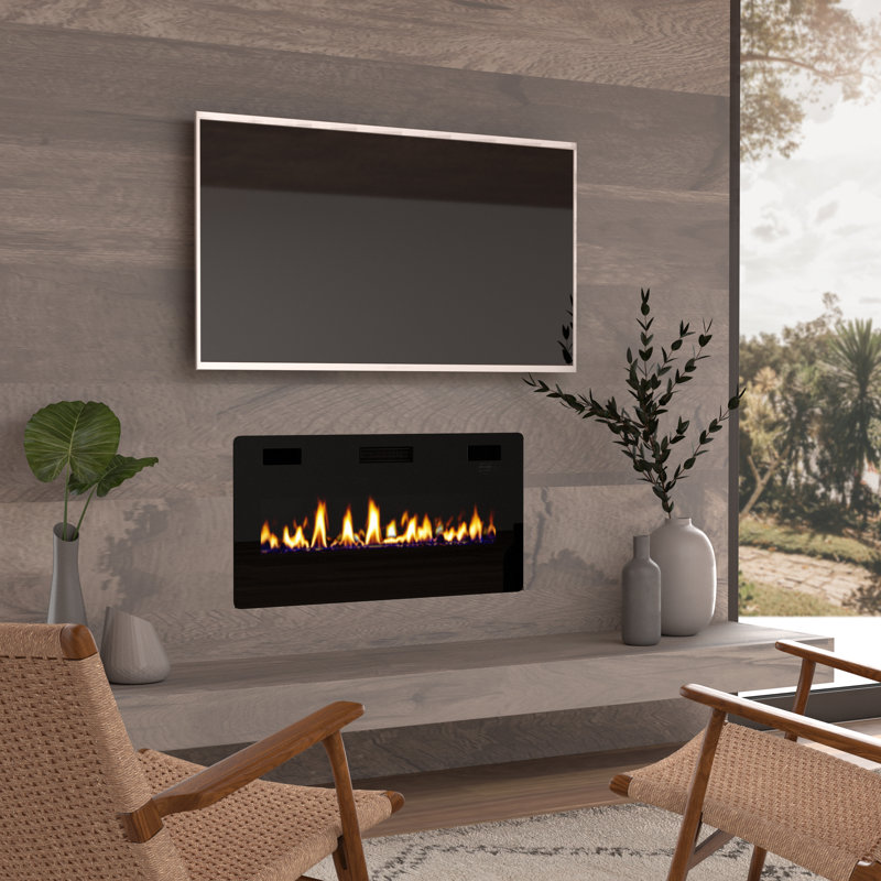Adriean Electric Fireplace, 18.1" H x 36" W x 3.9" D