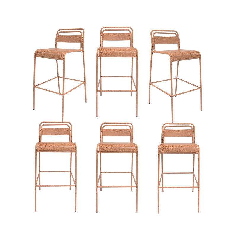 Tabourets d'extérieur Carmella, 6, Orange