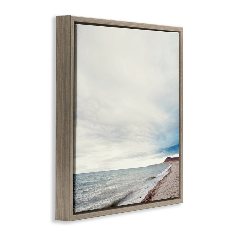 "Ocean at sunrise", art mural encadré par Anna Coppel, Cadre flottant orme Montalcino, H 18 po x l 18 po