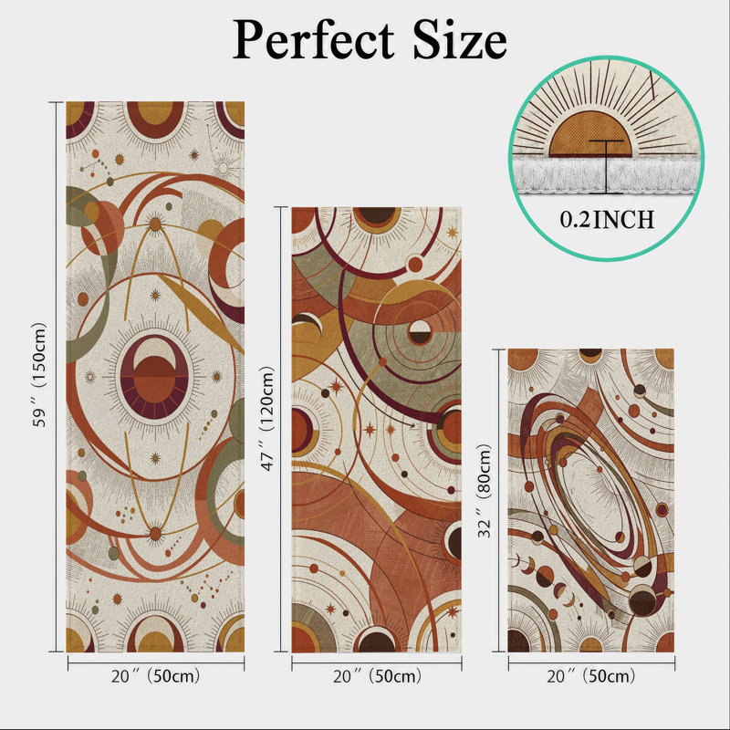 Geometric Art Non-Slip Washable Kitchen Mats