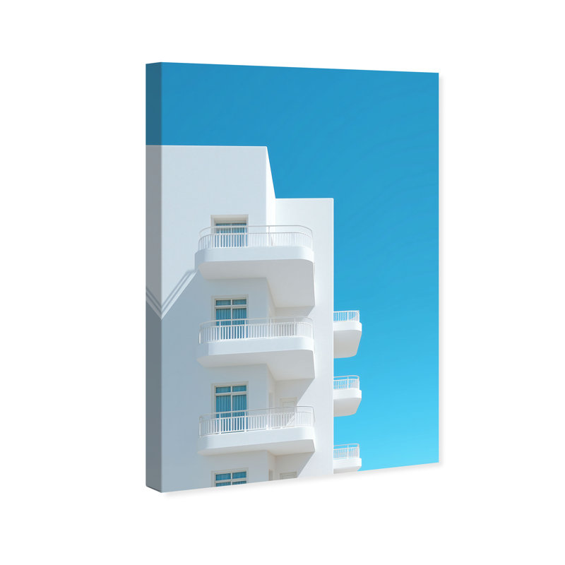 Modular White II Print by Oliver Gal, 10"H x 15"W, Gallery Wrapped
