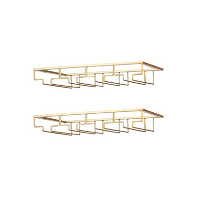 Cabinet/Enclosed Storage Wine Glass Rack Gold