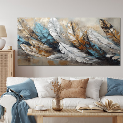 «Gold Feather Extravaganza II», reproduction d'art sur toile Glam Feather