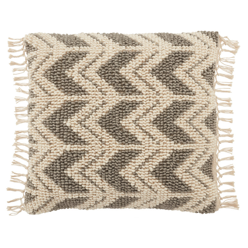 Coussin Oakleaf, Gris/crème, Polyester / bourre de polyester