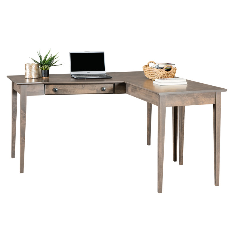 Bureau en L en bois massif Malani, Bois flotté