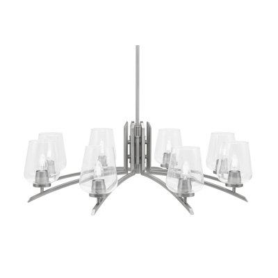 Lustre lumineux avec verre à bulles transparent 5 po