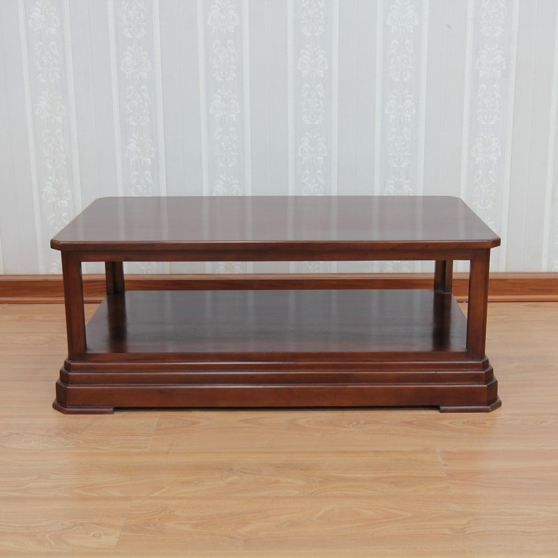 Patriot Solid Wood Floor Shelf Coffee Table with Storage
