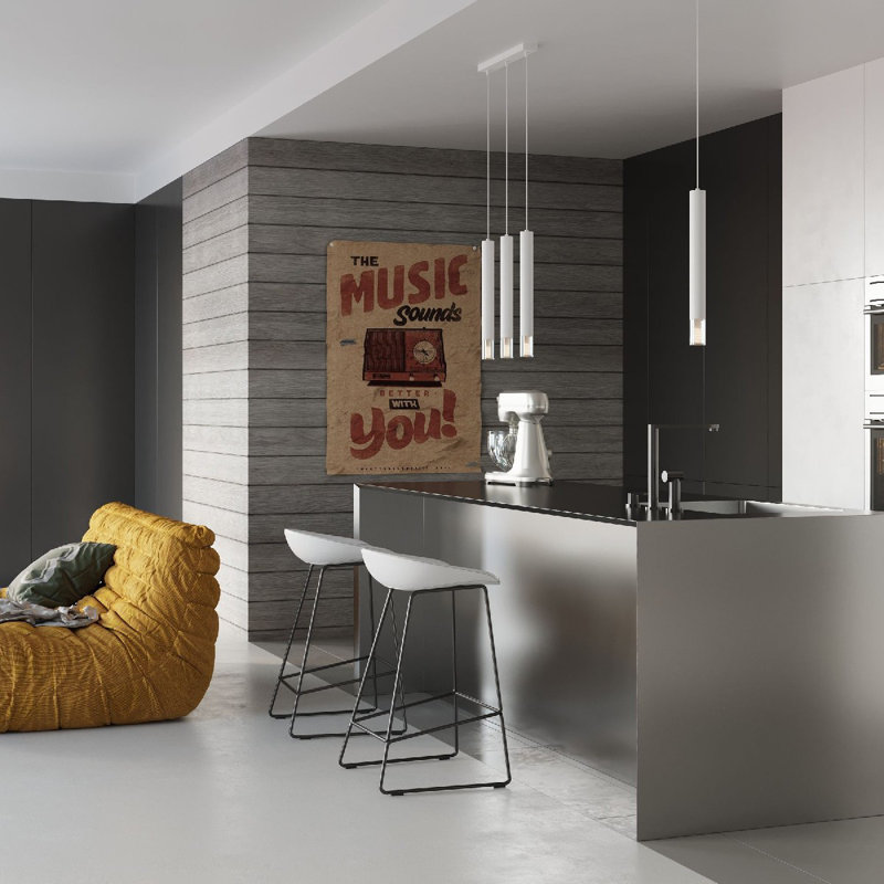 Aliezah 3 - Light Kitchen Island Pendant, Bialy