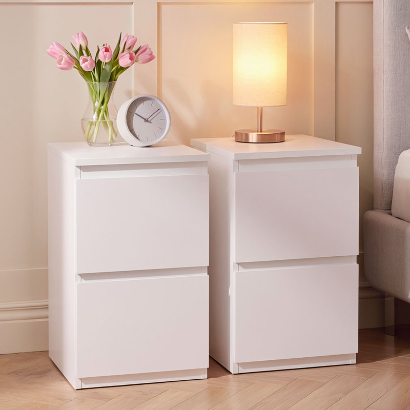 29.5 cm W Bedside Table, White