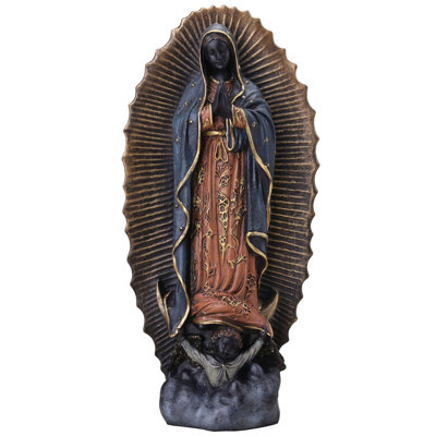 6.1 In H Black Madonna Of Guadalupe Figurine  Poly Resin