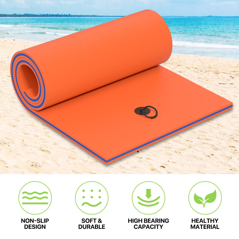 Orange 7' x 3' Tear-Resistant XPE Foam Floating Mat