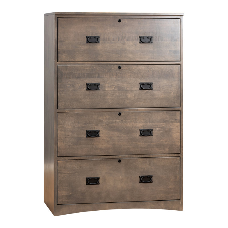 4 - Drawer Lateral Filing Cabinet, Green