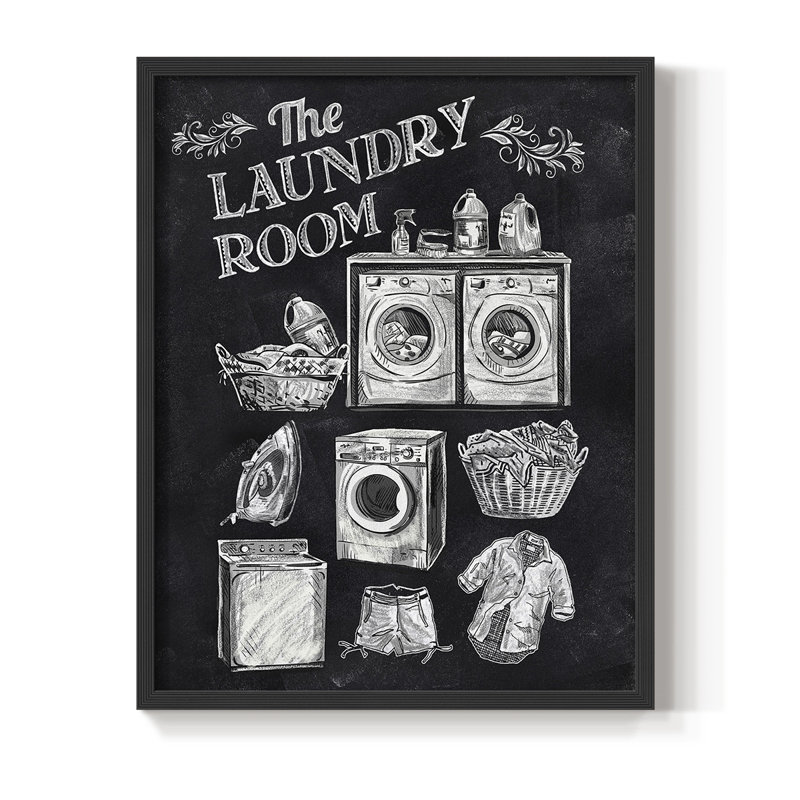 Laundry Room Framed Print - Solid Wood, Black, 21" H x 17" W