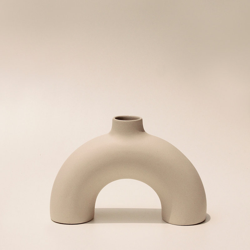 Half Polo Vase, White