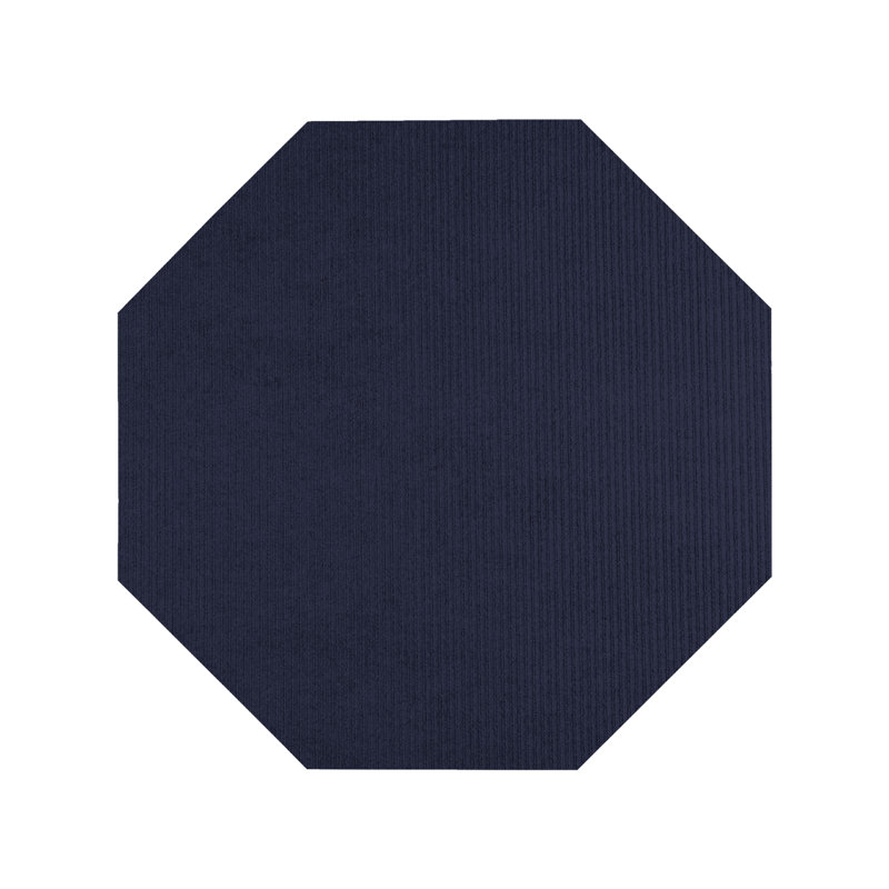 Tapis intérieur / extérieur tissé à la machine de couleur unie ultra bleu Estiven, Octogone 9 pi