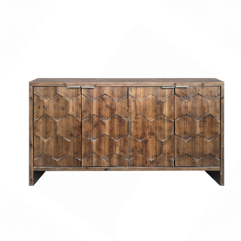Armoire de rangement en bois à 4 portes Accent